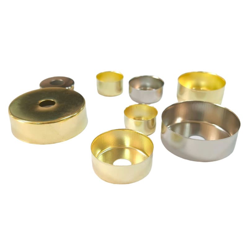 Factory direct electroplated Christmas ornament balls metal lids aluminum covers glass ball plastic ball cap clips