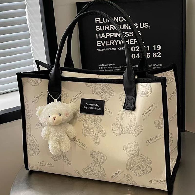 Canvas Big Bag 2024 New Tote Underarm Bag Fashion Commuter Handbag Large Capacity Outgoing Mummy Bag