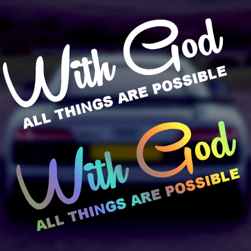 Cross-border Car Accessories With God All Things Are Possible English Letter Car Body Sticker