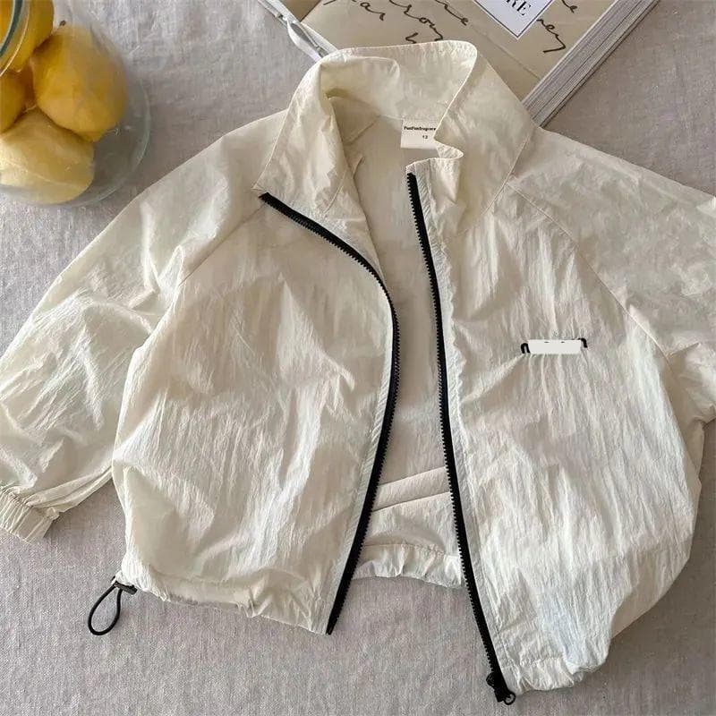 2026 Summer Kids' Sun Protection Solid Color Lightweight Long-Sleeve Jacket, New Baby Zipper Top for Boys