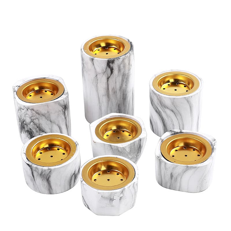 Mini Portable Golden Bowl Ceramic Incense Burner Arab Style Small Tower Incense Holder Aromatic Lamp Modern Simplicity Design