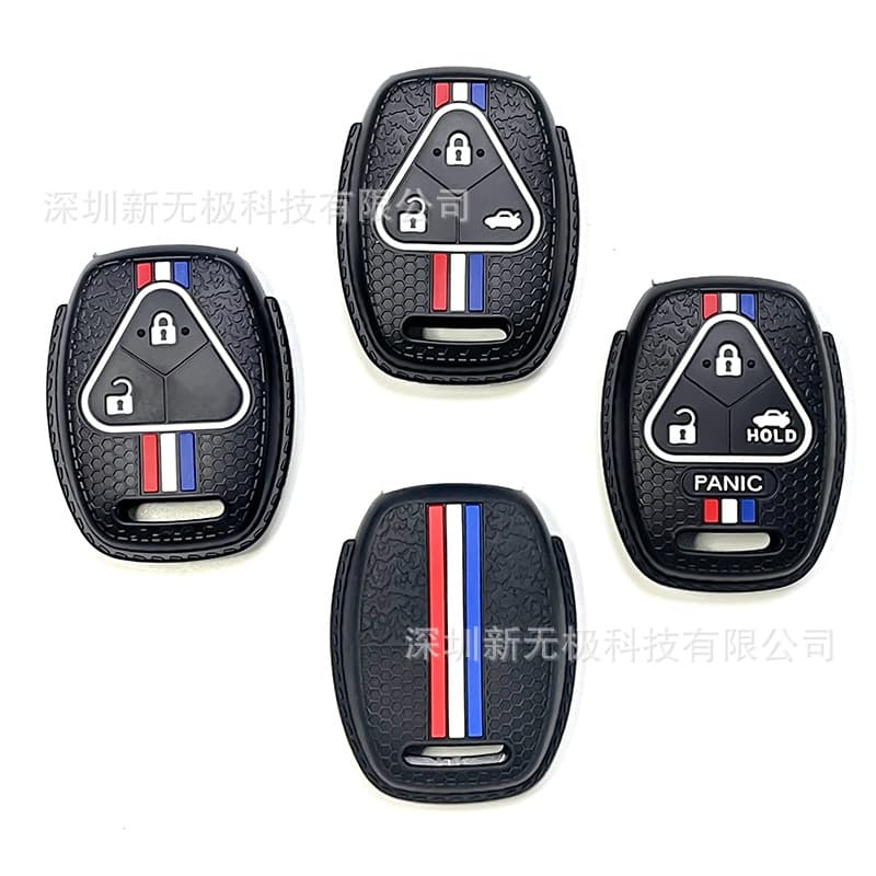 Silicone Three-Color Key Cover for Honda Direct-Plate, Compatible with Old CRV, Accord 2/3+1 Key, Civic, Fit Key Case Shell