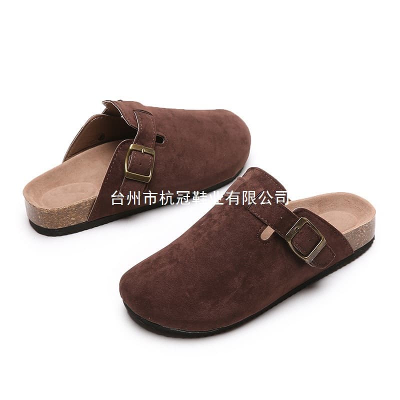 Cross-Border Closed-Toe Slippers for Women and Couples, Cork-Soled Casual Half-Slippers, Lazy Shoes
