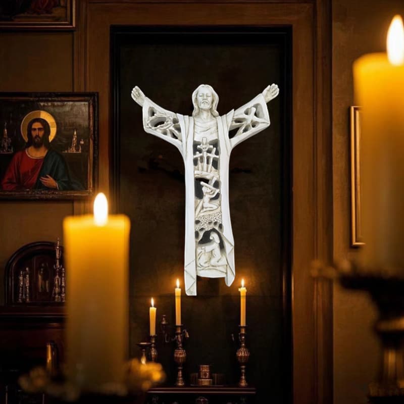 Cross-border Resin Crafts Cross Pendant Vintage Home Wall-Mounted Decorative European-Style Wall Decoration