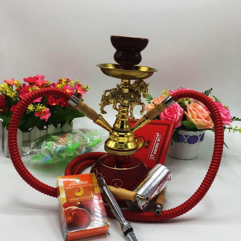 Small Hookah Full Set Arabic Water Pipe for Home Single or Double Use Glass Hookah Fruit Flavored Large Hookah