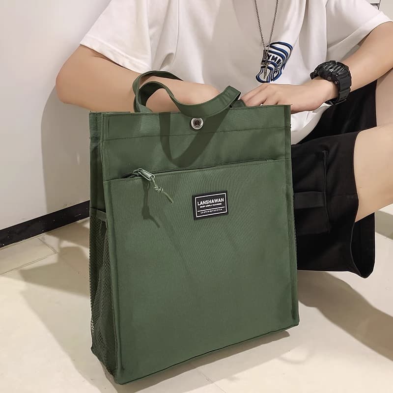 Canvas bag large capacity men's handbag casual simple men's commuter tote bag file bag shoulder bag