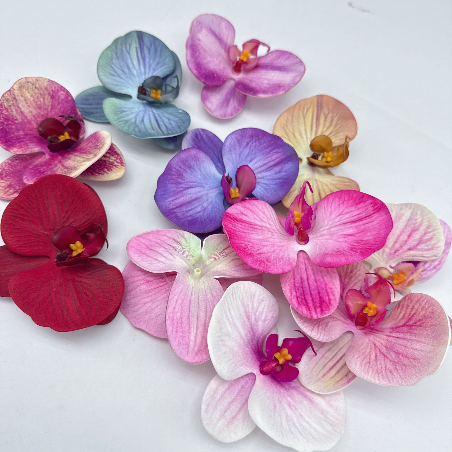 Artificial Flower Silicone Cotton Butterfly Orchid Silicone Cotton Feel Fake Flower Wedding Home Decoration Flower Cross-Border Foreign Trade Wholesale