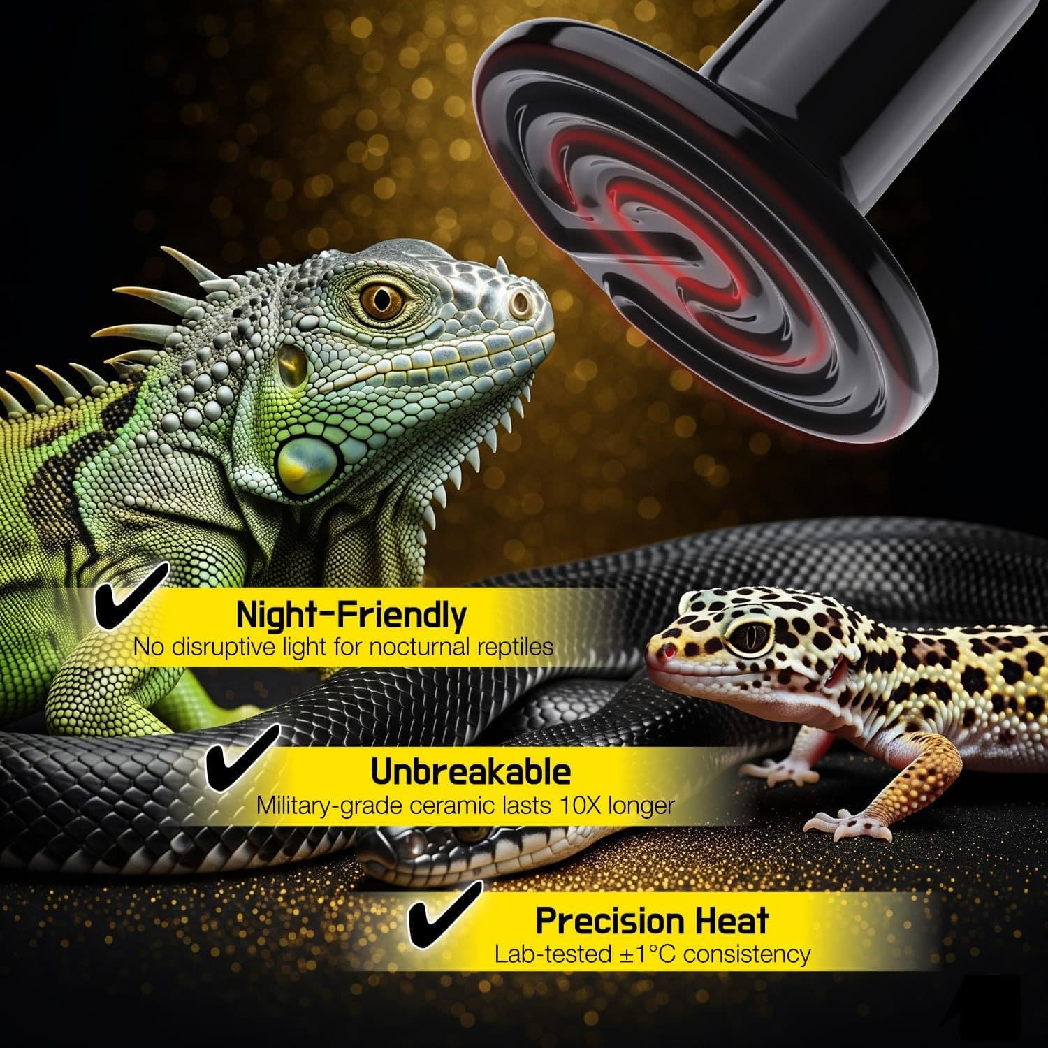 Cross-Border ETL Supply Ceramic Insulation Lamp Heating Tortoise Lizard Spider Reptile Box Heater Pet Infrared Lamp