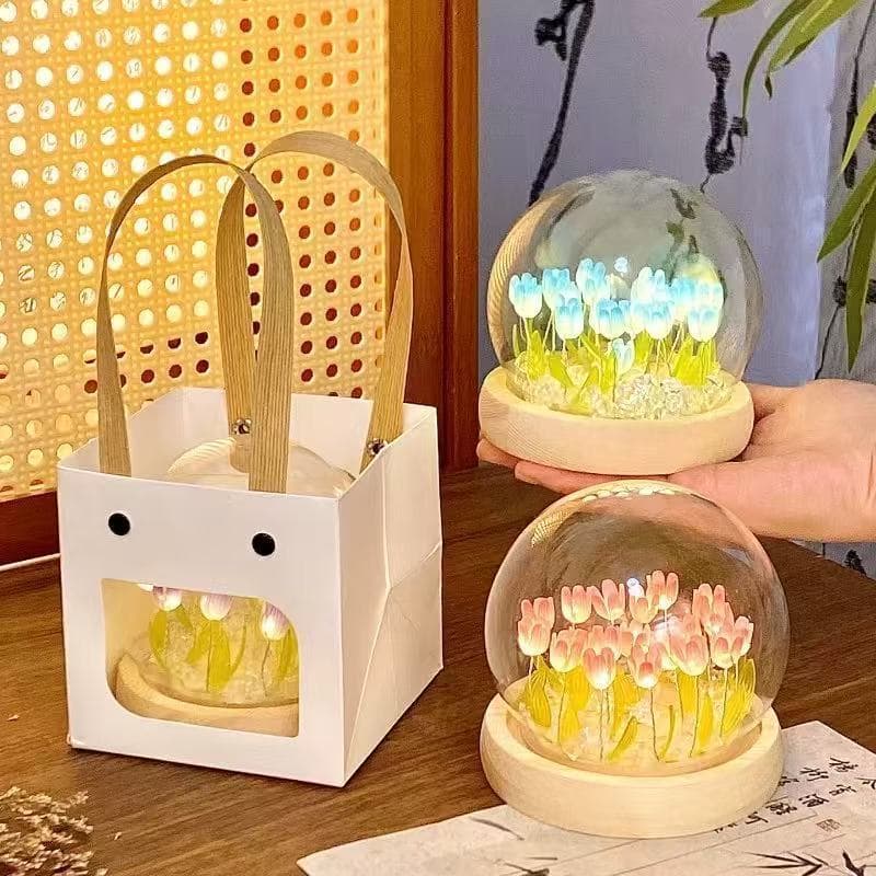 Yiwu Small Commodities Factory Direct Price DIY Tulip Flower Sea Night Light Healing Mood Small Decoration High Aesthetic