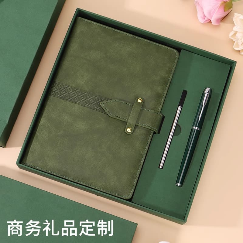 A5 notebook set notepad work office meeting minutes book cover can be printed with logo gift box national trend handbook