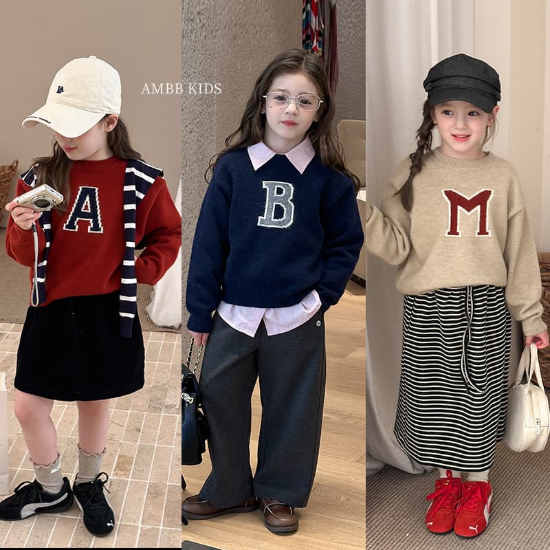 Elmo Baby 2025 Autumn Boys and Girls Baby Korean-style Loose Letter Print Pullover Sweater Children Long Sleeve Knit Top