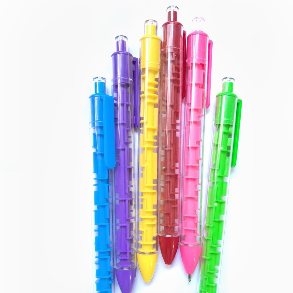 Multifunctional plastic push-button maze pens, children's educational game pens, advertising promotional maze pens