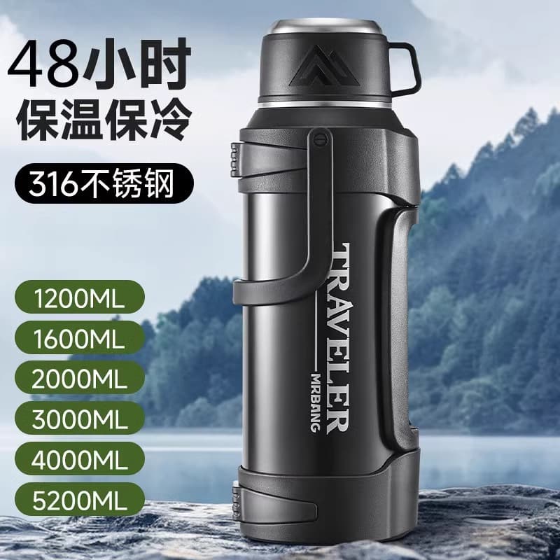 Extra Large Capacity 316 Stainless Steel Insulated Bottle Outdoor Portable Sports Tea Infuser Cup Large Car Travel Bottle