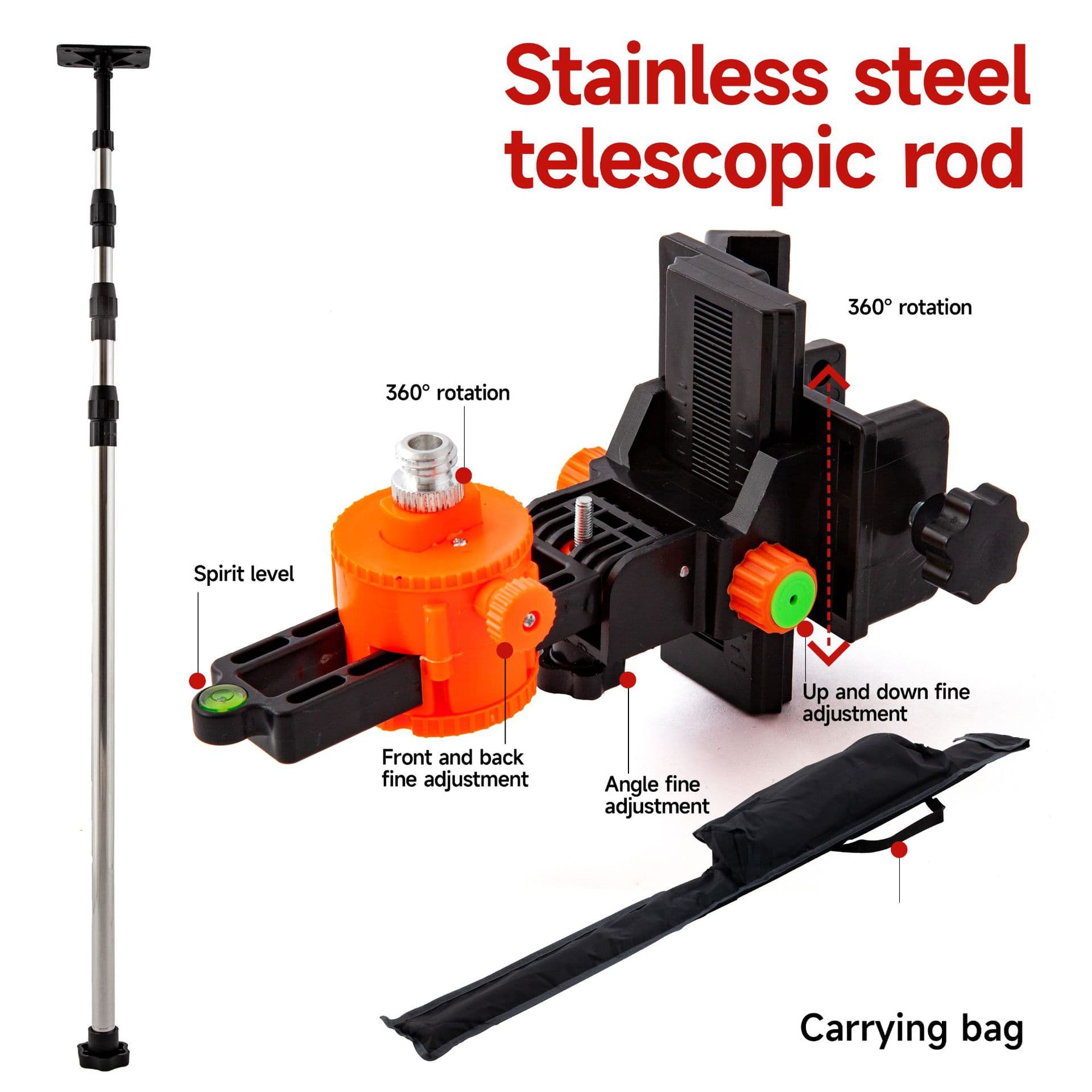 Level Stand Telescopic Rod Universal Level Bracket Support Rod Leveling Telescopic Pole