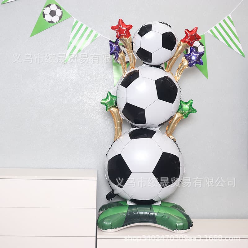 New Standing Soccer Ball Stack Aluminum Film Balloon World Cup Foil Balloon World Cup Party Decoration Supplies