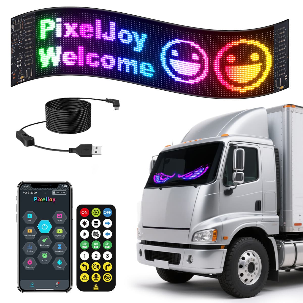 LED car flexible display advertising screen glass window car devil's eye with soft screen cross-border export