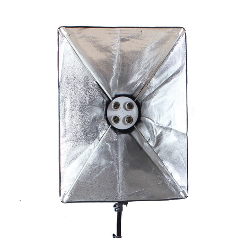 Ruifutu Four-Head Softbox Photography Light E27 Ceramic Socket Quad Fill Light for Clothing Product Photography