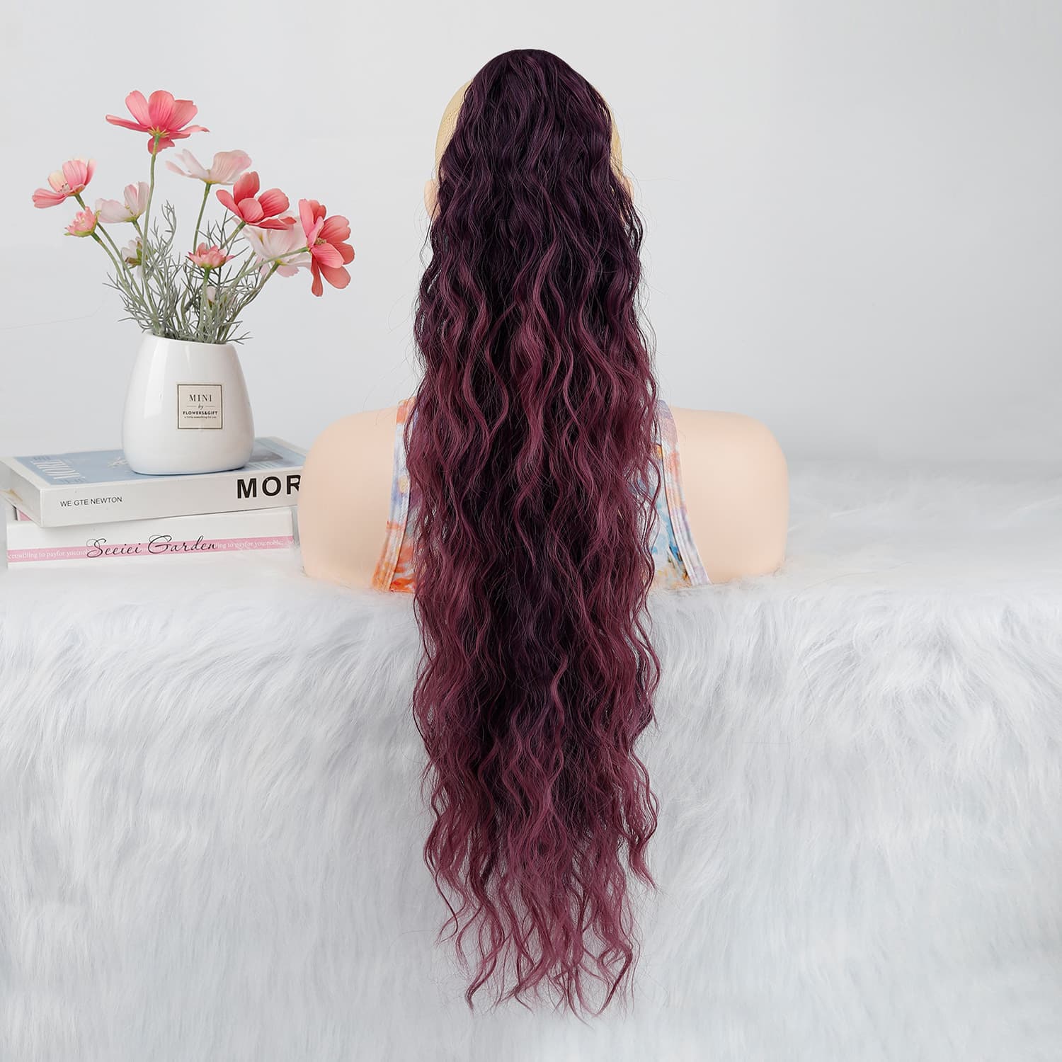 European and American Women's Hair Clip Ponytail Water Wave Fluffy Long Curly Synthetic High Ponytail Cornrow Curl