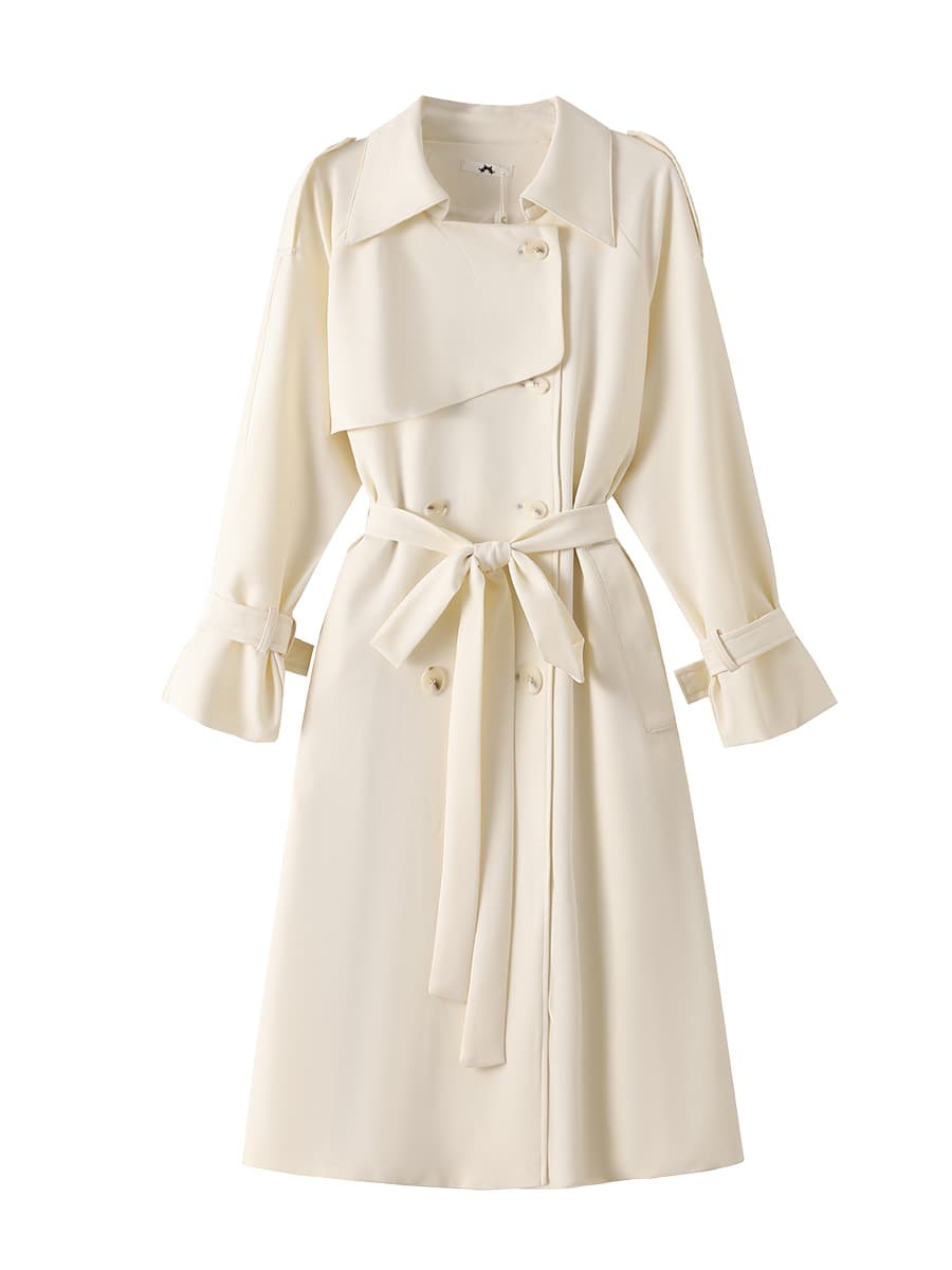 300lb Plus Size Women's Fashionable British Style Long Trench Coat 2025 Spring/Autumn New Arrival Waist-Cinching Overcoat