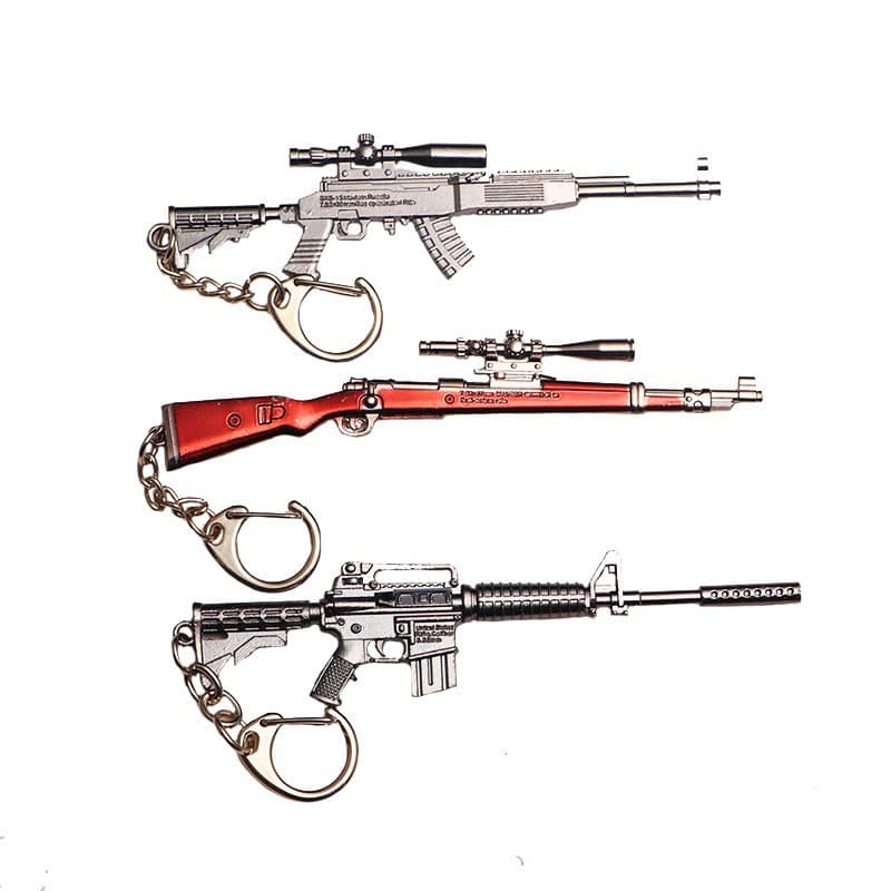 PUBG Peacekeeper Elite Anime Game Alloy Model Gun Keychain Pendant Gift Toy Merchandise