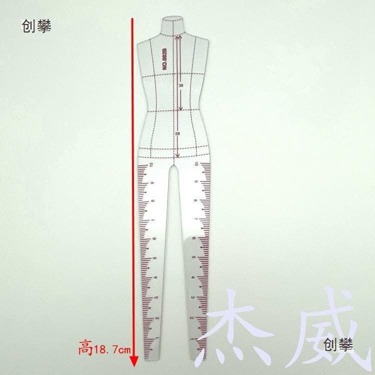 Fashion design female moving posture humanoid ruler human body template ruler renderings fashion painting proportion drawing tool ruler