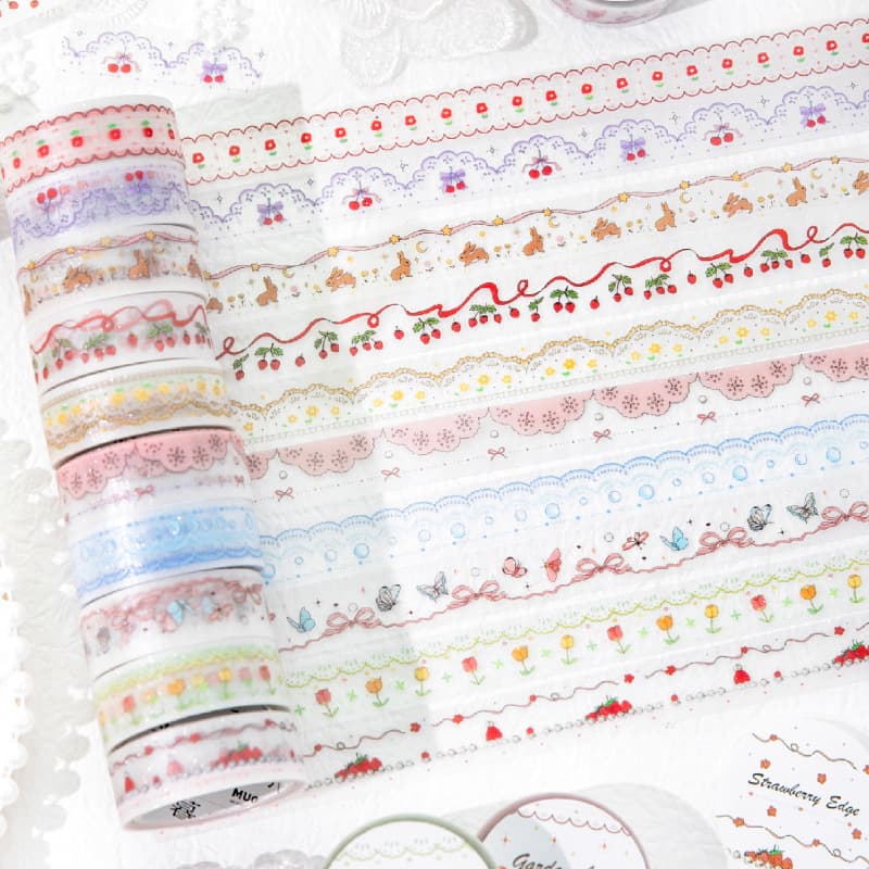 Twilight Pet Brushed Glitter Tape Lace Skirt·Cloud Series Vintage Pattern Material for DIY Journal Decoration