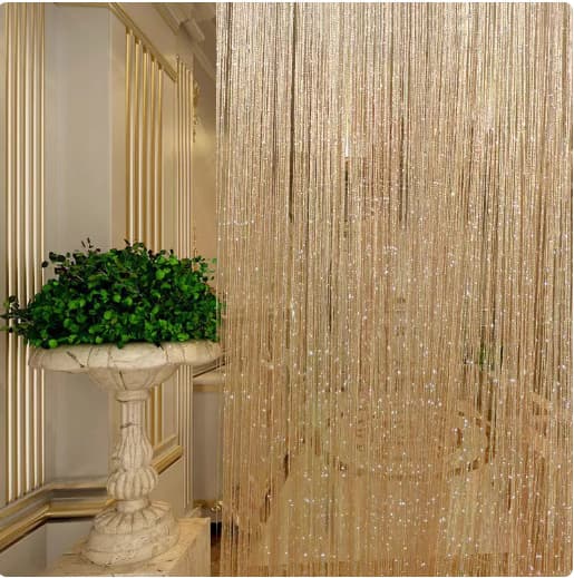 Korean-style Silver Thread String Curtain Wedding Dense Tassel Door Curtain Household Living Room Partition Curtain Foyer Decorative Curtain