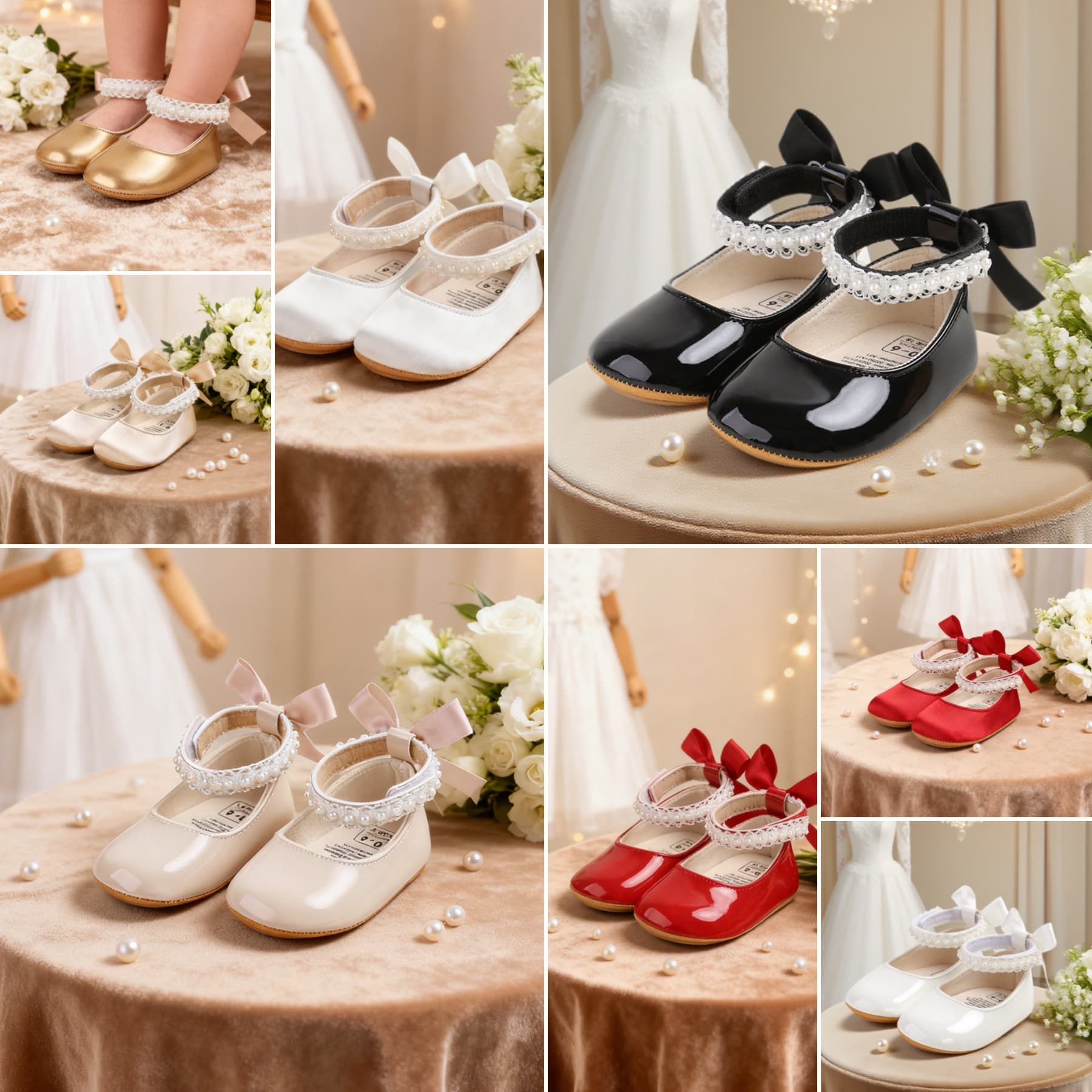 Spring/Autumn Pearl Princess Shoes, Dance Shoes, Baby Shoes Learning Soft Sole Anti-Slip Baby Shoes 2087