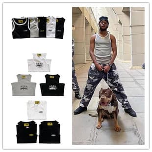Corteiz Heavyweight American-Style Heavy Embroidery Ribbed Knit Vest Slim Fit Sports Fitness Top Streetwear Alcatraz