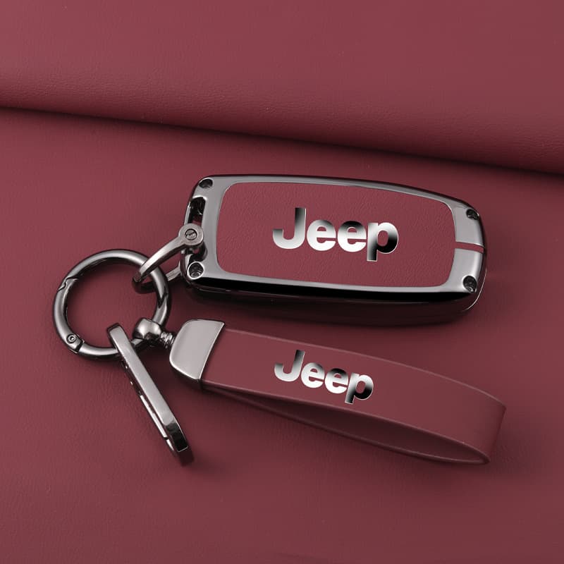 Compatible with Jeep Key Case Cover for New Compass, Grand Cherokee, Renegade, Commander, Car Key Chain Buckle