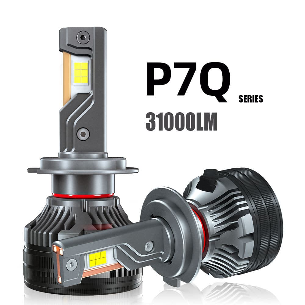 75W High-Power Three-Copper-Tube LED Car Headlight H7 Super Bright H4 High and Low Beam Integrated Car LED Light P7Q