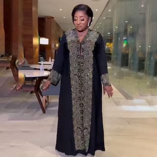 African Women's Black Plus Size Dress Foreign Trade Amazon Cross-border AliExpress
