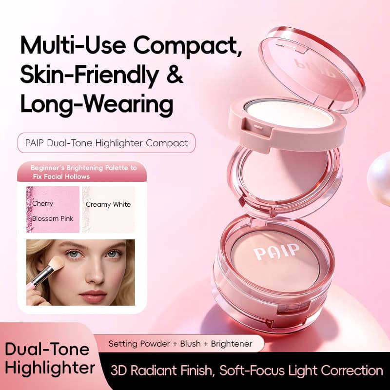 Cross-border PAIP Double-layer Highlighter Natural Non-whitening Brightening Contour All-in-one Palette Long-lasting Smooth 3D Highlighter