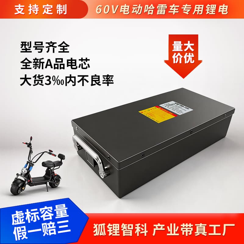 Harley Electric Vehicle Battery 60V 20.8AH 30AH Metal Waterproof 18650/21700 Power Lithium Battery Pack