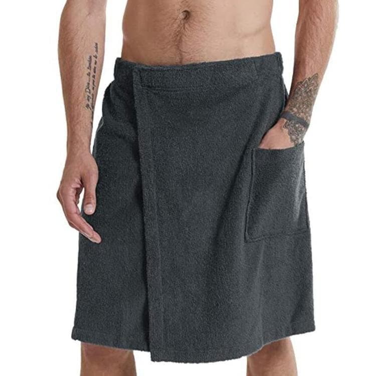 Magic Stick Men's Bath Towel Beach Towel Shower Robe with Pocket Polyester Fabric All Seasons Universal European Style