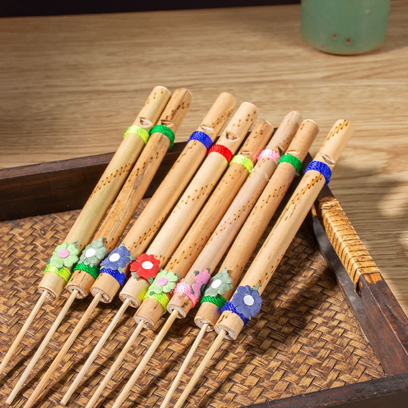 Bamboo flute whistle Bamboo bird flute simulates bird calls diy traditional bird flute children's handmade toy whistle flute whistle