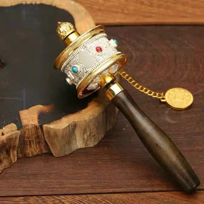 6.5cm Diameter Manufacturer Wholesale New Alloy Double Bearing Ultra-quiet Hand-cranked Prayer Wheel, Small Size