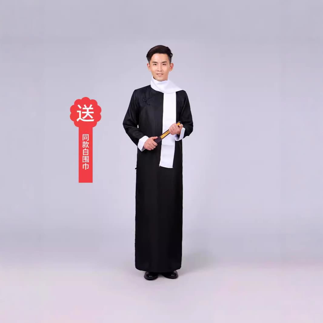 Crosstalk costumes, long gowns, clapper talk costumes, Republic of China style clothing, long gowns, May Fourth Movement youth student attire, men's long robes, Chinese-style mandarin jackets