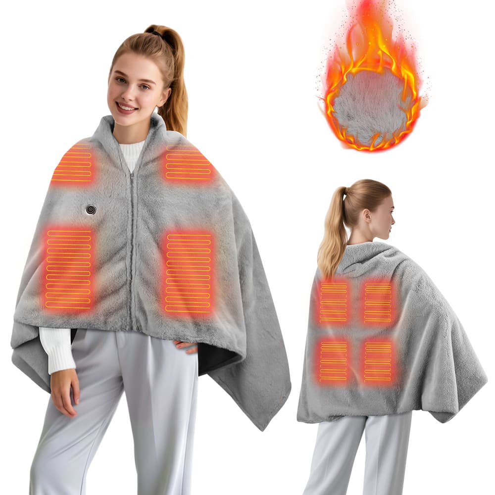 Cross-border electric heated shawl/blanket, portable USB plug-in heated blanket, washable nap shawl/blanket