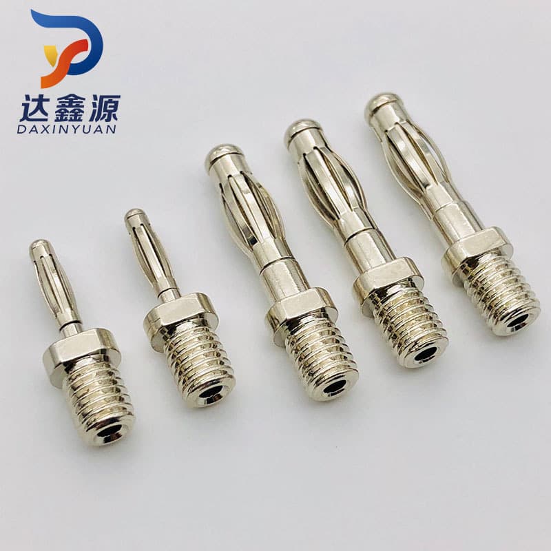 Cross-border factory Daxinyuan custom non-standard 2.0 lantern pin, drum spring socket, M5 external thread 4.0 banana plug