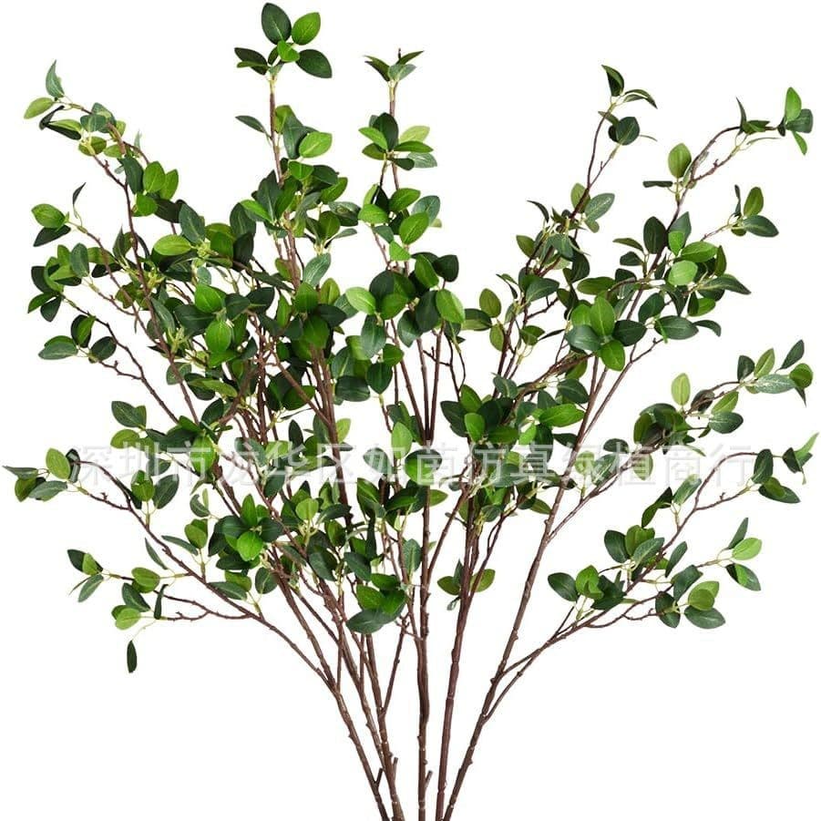 Simulated plant branches, simulated green plant decoration, money leaves, fake flowers, banyan leaves, Milanese simulated flower scene layout