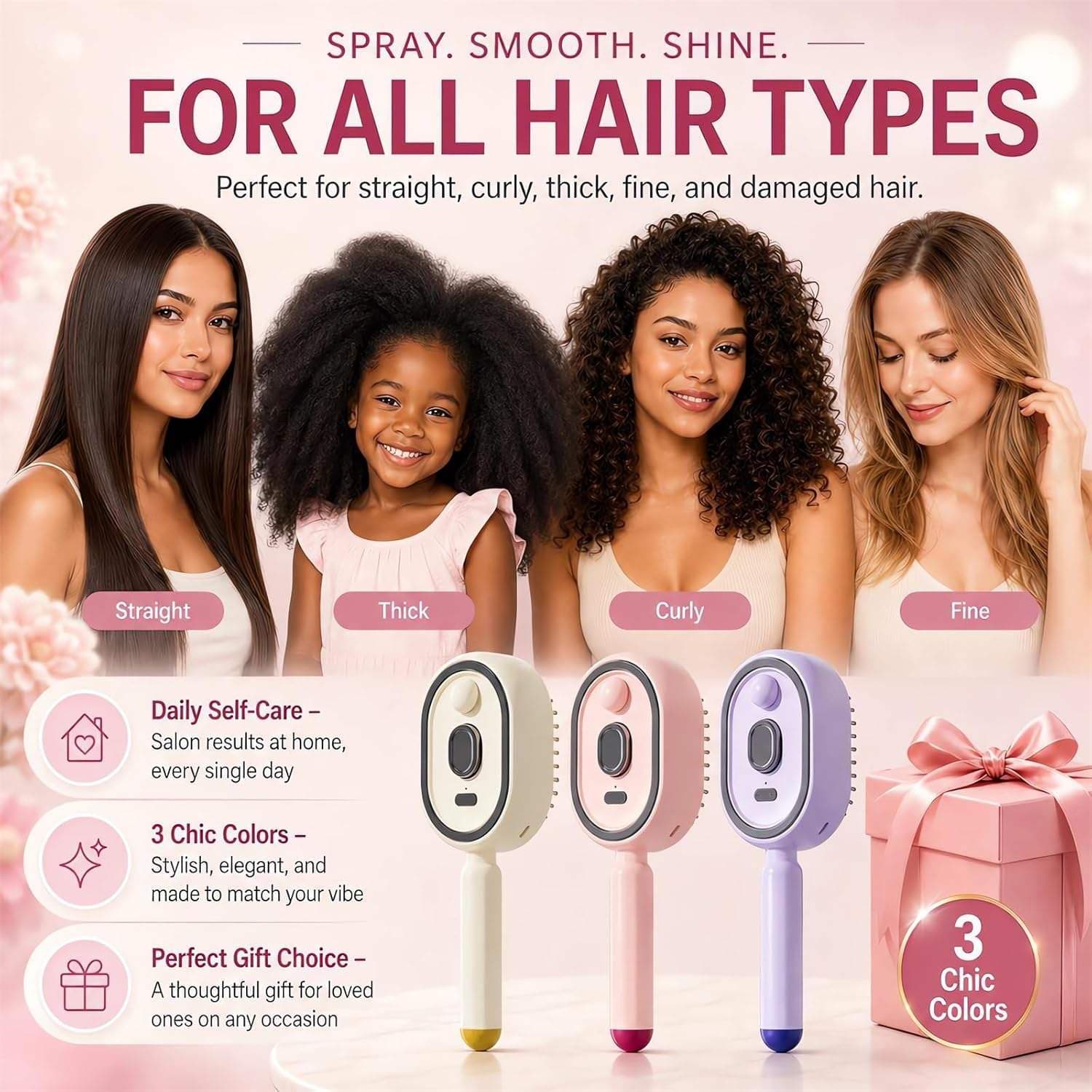 Cross-border Spray Massage Comb Electric Spray Air Cushion Massage Comb Essential Oil Atomizing Hair Care Massage Comb