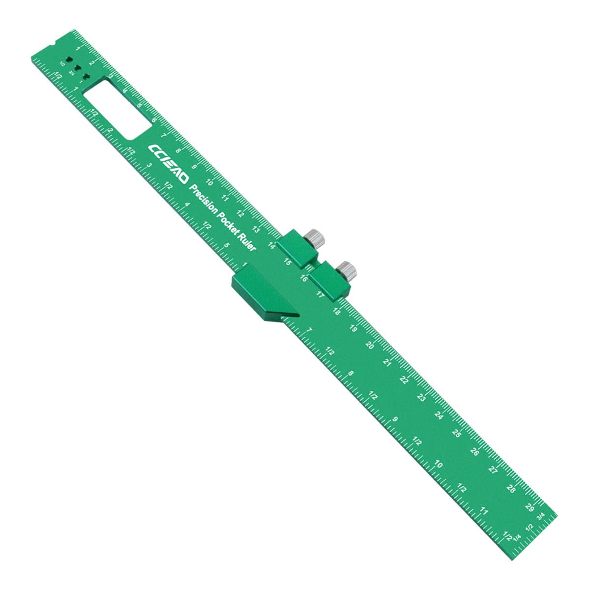 Woodworking green marking ruler aluminum alloy positioning ruler marking ruler angle ruler 16/20/30cm gauge DIY
