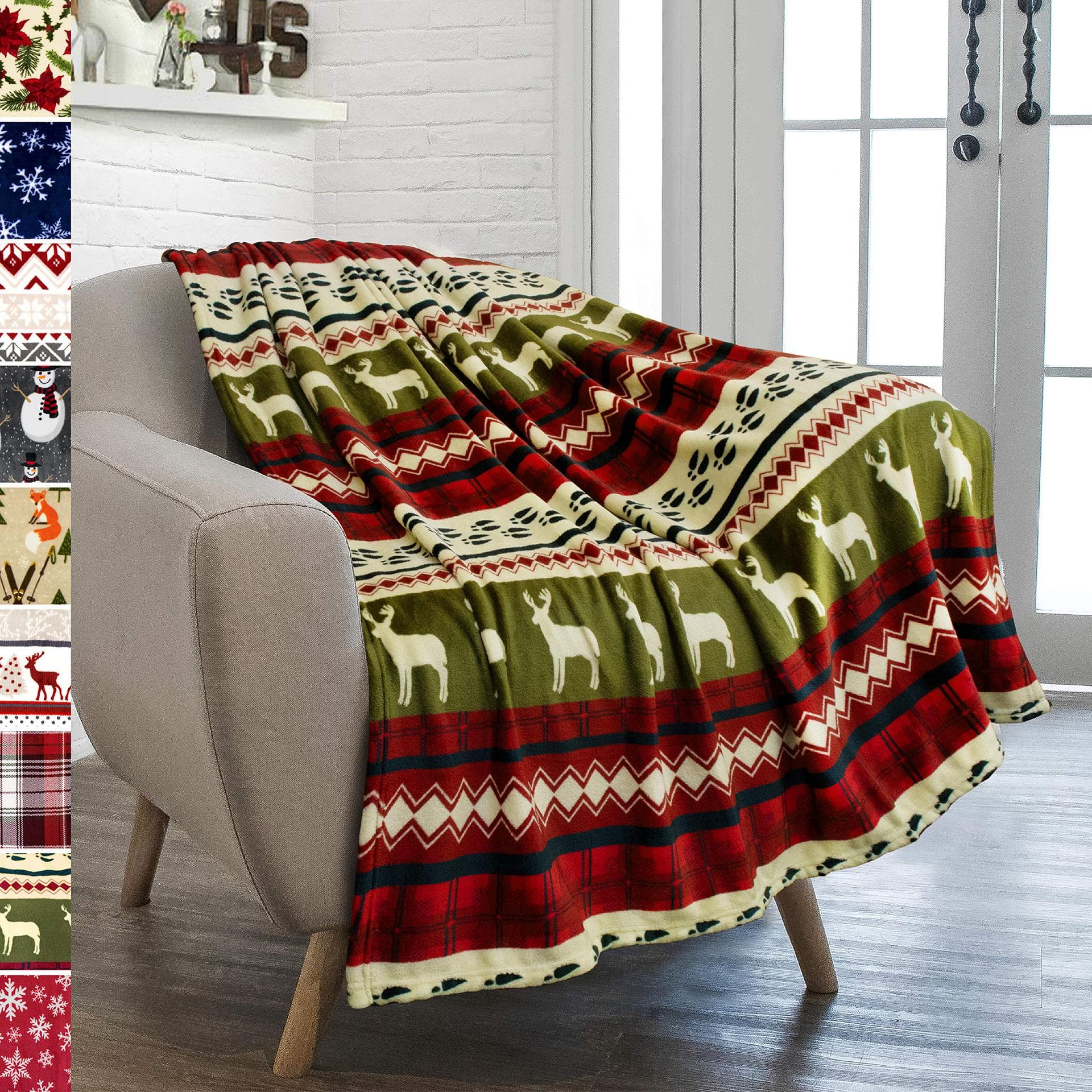 Christmas Theme Blanket Soft Comfortable Flannel Warm Throw Blanket Home Cover Baby Blanket Holiday Gift
