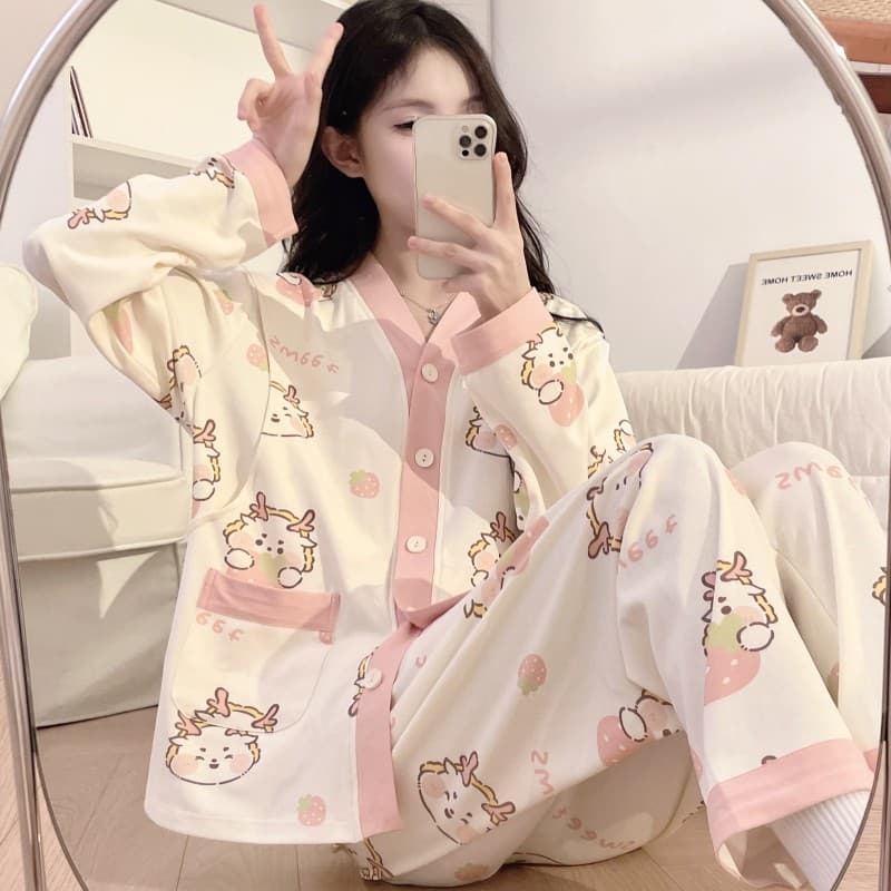 Maternity Pajamas Summer Thin Style, Postpartum Nursing Kimono, Pregnancy Sleepwear for Spring/Autumn, Maternity Nursing Wear for July/August