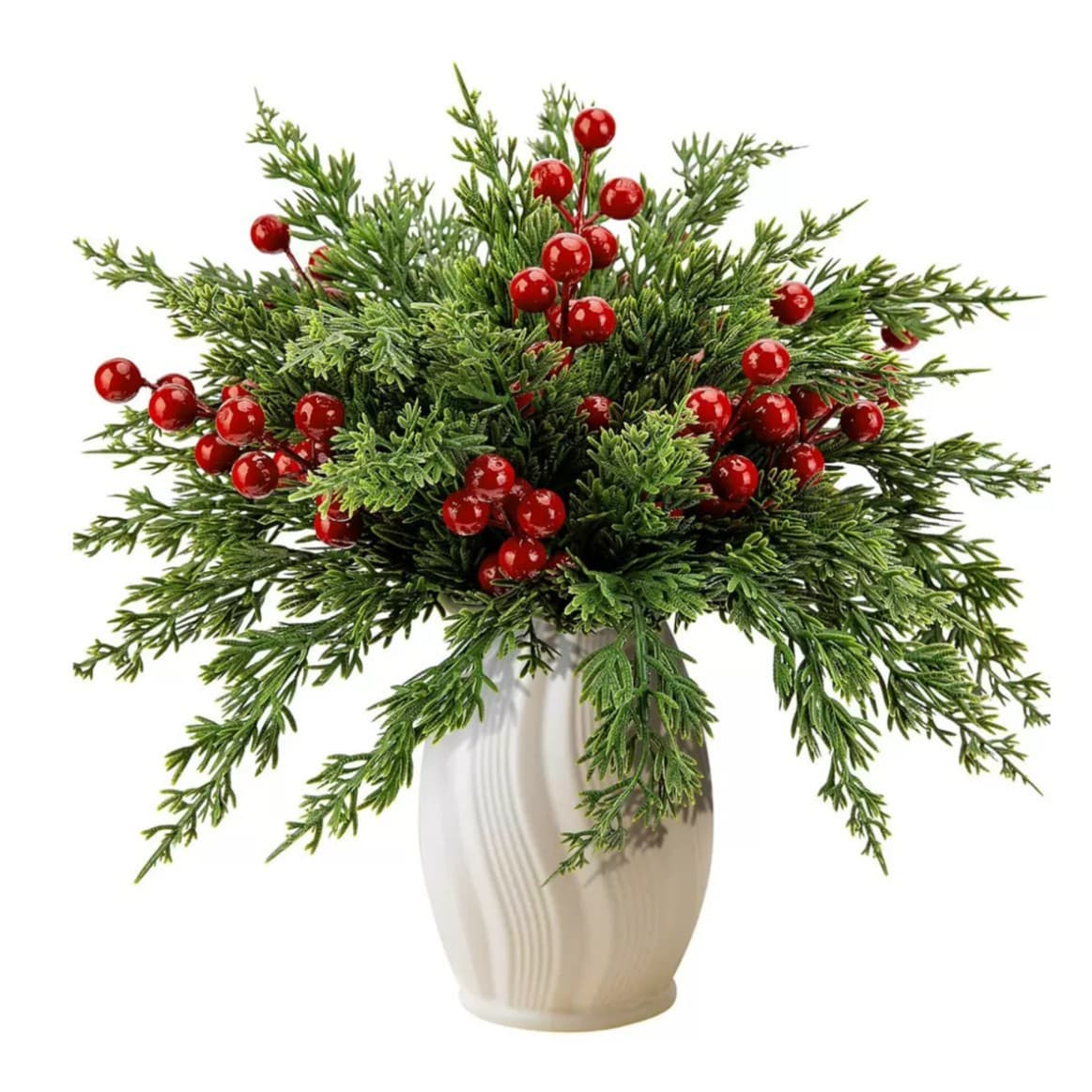 Cross-border E-commerce Artificial Pine Branch Red Berry Bouquet DIY Flower Arrangement Decoration Christmas Pine Needles Home Dining Table Flower Arrangement