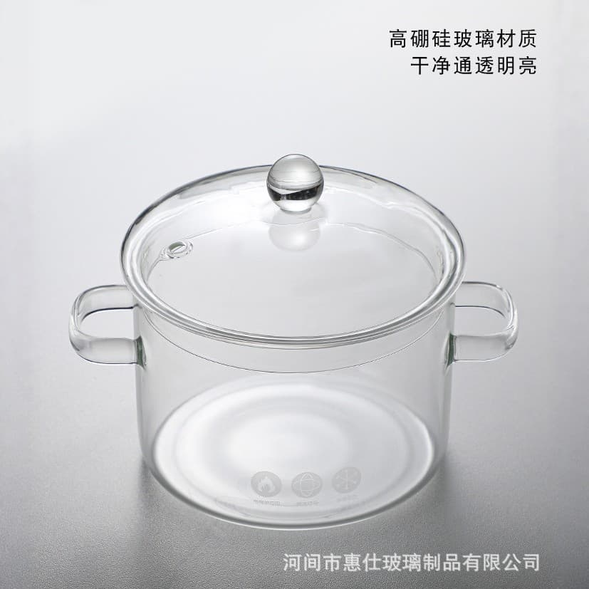 Glass pot household food supplement soup stew pot noodle milk pot thickened large capacity transparent red wine cooking glass pot