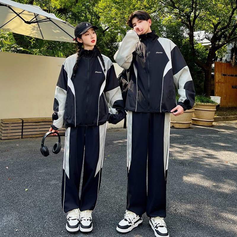 Class-Style Fall Three-Piece Set Elementary School Students' Windbreaker Jacket Middle and High School Sports Day Uniform Set
