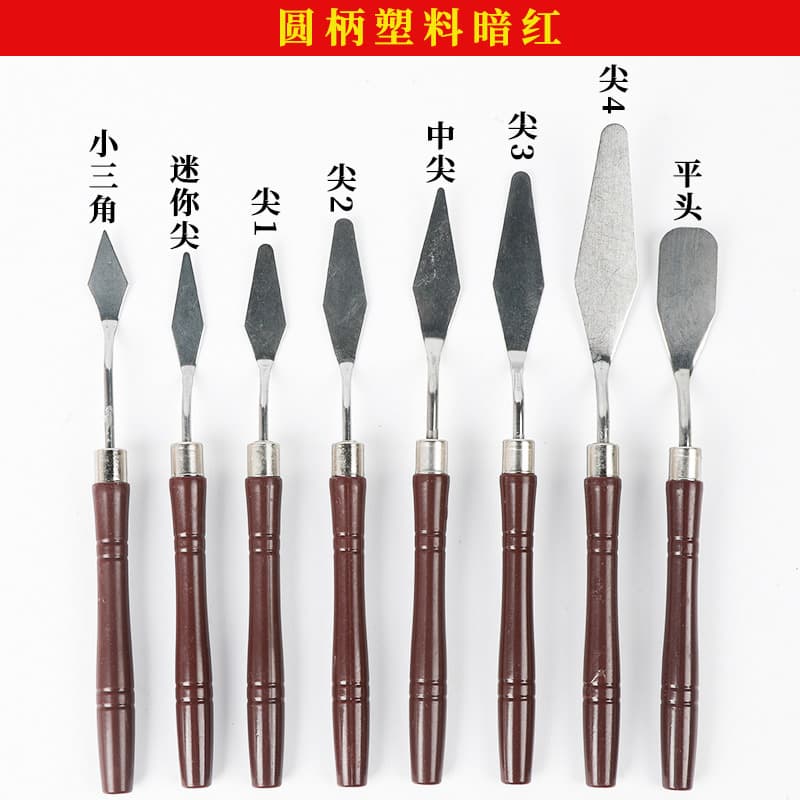 Art Palette Knife Acrylic Gouache Paint Scraper Cross-border Solid Wood Handle Stainless Steel Painting Spatula Single Oil Painting Knife