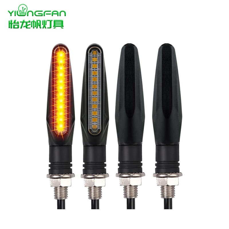 12led Straight Bar Motorcycle Turn Signal Light Off-road Beach Sports Car Modification Turn Indicator Signal Light